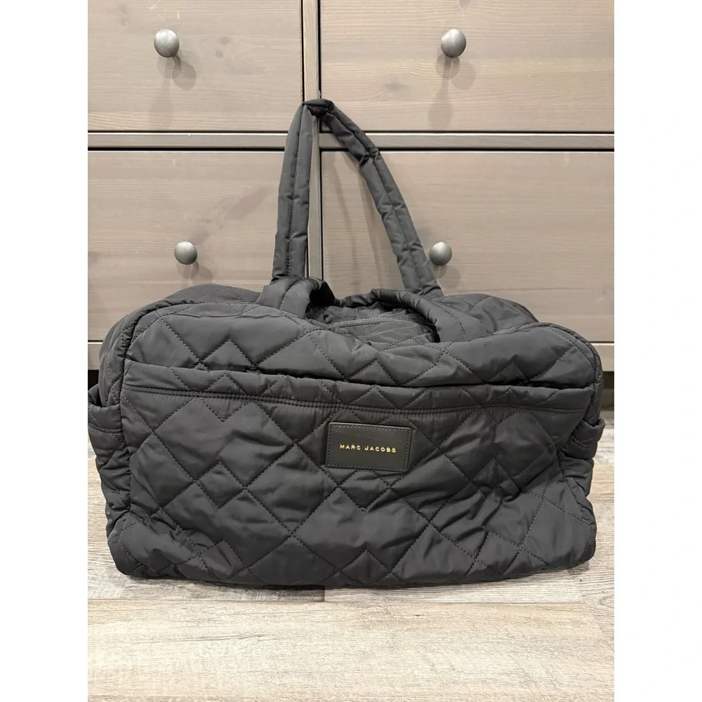 Marc Jacobs Quilted Nylon Weekender Travel Bag Black Baby Diaper Bag